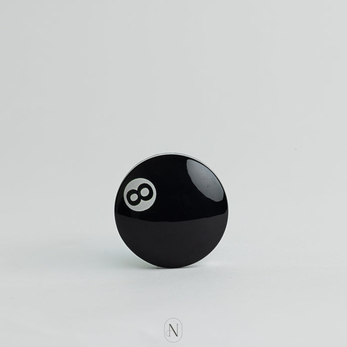 Black pool ball with number 8 or 8 Billiards Phone Grip